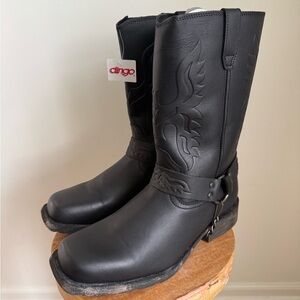 Dingo Eagle Embossed Square Toe Harness Motorcycle Boots Men’s 12D New Old Stock